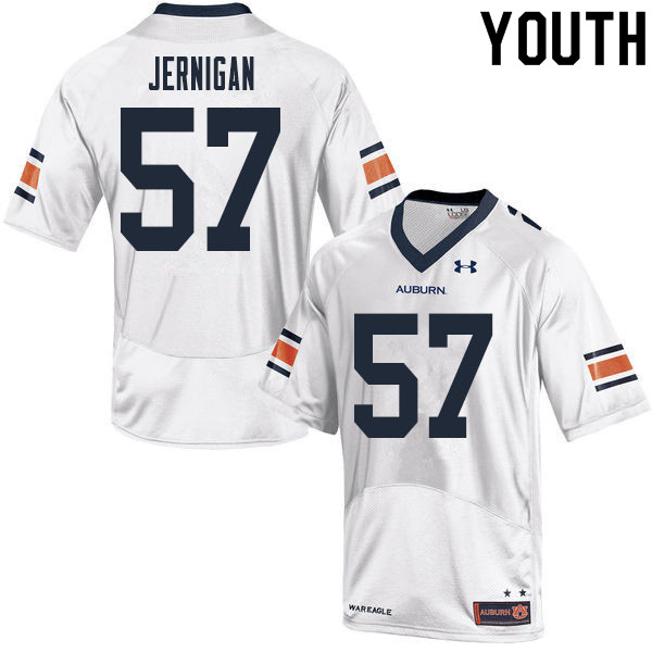 Youth Auburn Tigers #57 Avery Jernigan White 2020 College Stitched Football Jersey